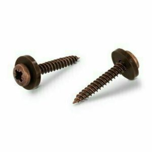 Саморез ART 9066 А2 для подоконников с подкладной шайбой из полиамида, мелкая резьба, крестообразный шлиц PZ, коричневый 3,9х32