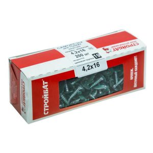 Саморезы металл-металл с прессшайбой ШСММ 4,2х16мм, 200шт, RAL 6005 зеленый мох