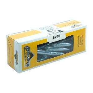 Болт мебельн.с усом DIN 607 8x 60 (белый цинк 20 шт)