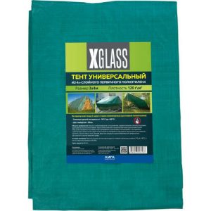 Тент универсальный X-Glass 330003 зеленый с люверсами 3х4 м 120 г/м2