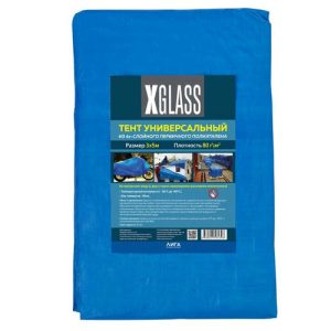 Тент универсальный с люверсами X-Glass 80 синий 3х5 м