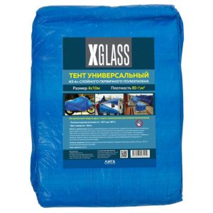 Тент универсальный с люверсами X-Glass 80 синий 4х10 м