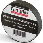 Изолента ХБ Fortisflex 71242 черная 18 мм х0.4 мм х11 м