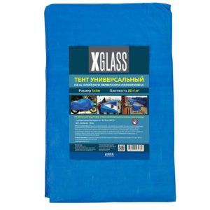 Тент универсальный с люверсами X-Glass 80 синий 3х4 м