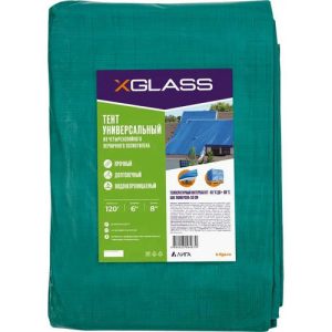 Тент универсальный X-Glass с люверсами зеленый 6х8 м 120 г/м2