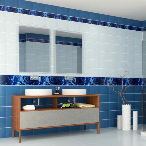 Панель стеновая ПВХ Starline Плитка 3D Капли росы синяя 2700х250х8 мм 12 шт — изображение 2