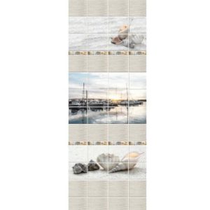 Панель стеновая ПВХ Панельпласт Бриллиантовая коллекция Мореход Узор Гавань 2700х250х8 мм 4 шт