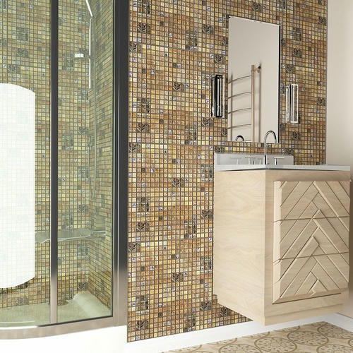 Панель ПВХ самоклеющаяся мозаика Александрия 480х480мм 10шт — изображение 2