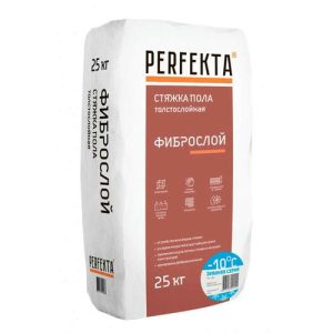 Стяжка пола Perfekta Фиброслой толстослойная зимняя серия 25 кг