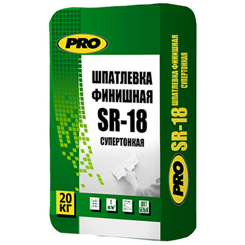 Шпатлевка CenterPro супертонкая финишная SR-18 20 кг