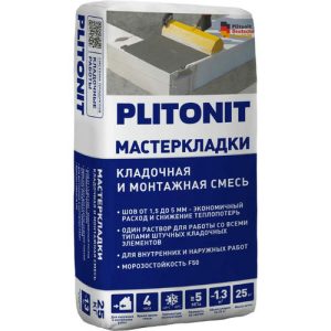 Смесь сухая кладочная цементная Plitonit Мастер Кладки 25 кг