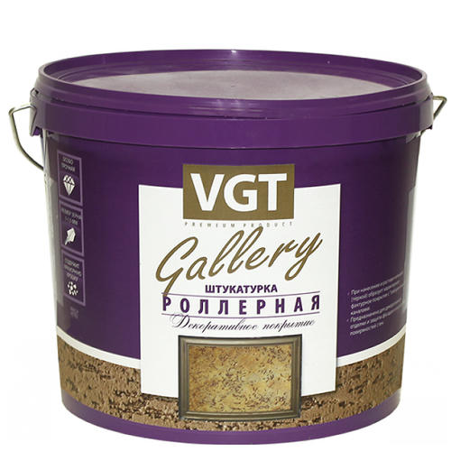 Штукатурка декоративная роллерная VGT Gallery с эффектом короеда среднезернистая 18 кг