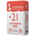Шпатлевка гипсовая финишная Forman 21 от 0,2 мм белая 25 кг