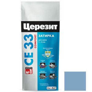 Затирка цементная для узких швов Ceresit СЕ33 Comfort серо-голубая 2 кг
