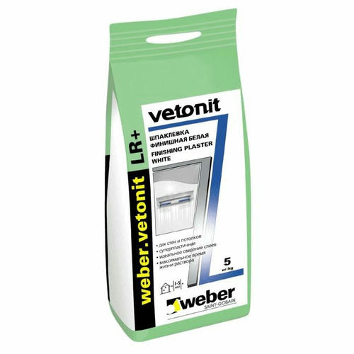 Шпатлевка полимерная Weber-Vetonit LR+ белый 5 кг — изображение 2