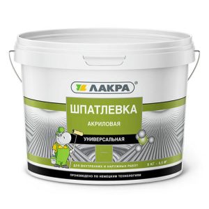Шпатлевка акриловая универсальная Лакра для внутренних и наружных работ 3 кг