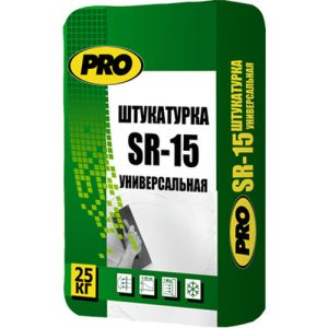Штукатурка цементная CenterPro SR-15 универсальная серая 25 кг