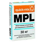 Штукатурка цементная Quick-mix облегченная, машин. нанесения, водоотталкивающая 72395 MPL wa серый 30кг