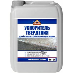 Ускоритель твердения Оптилюкс для бетона и строительных растворов 6кг/5л канистра П/Э