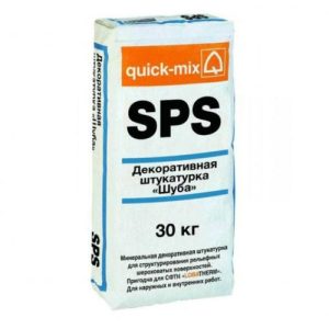 Декоративная штукатурка минеральное вяжущее Quick-mix шуба 2мм 72407 SPS белый 30кг