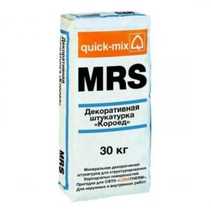 Декоративная штукатурка минеральное вяжущее Quick-mix короед 1,5мм 72419 MRS белый 30кг