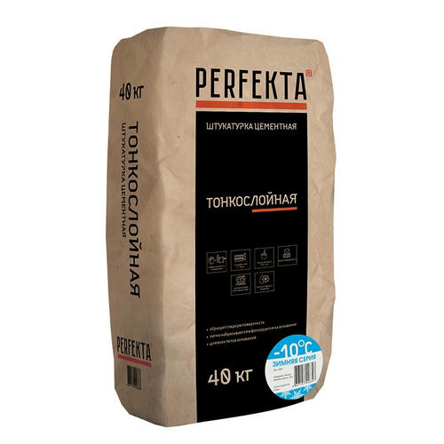 Штукатурка цементная Perfekta Тонкослойная Зимняя серия 40 кг