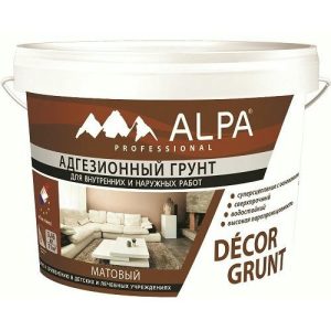 Грунт адгезионный ALPA Decor Grunt матовый белый (3,4кг)