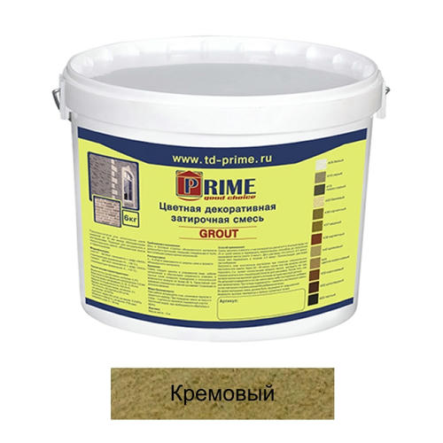 Затирка цементная Prime Grout 6403 кремовая 6кг