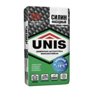 Штукатурка цементная Unis Силин фасадная зимняя 25 кг
