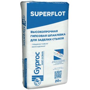 Шпаклевка гипсовая высокопрочная для заделки стыков Ветонит Гипрок Суперфлот 20кг