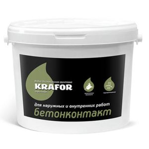 Грунтовка Krafor акриловая водно-дисперсионная Бетоноконтакт 12 л