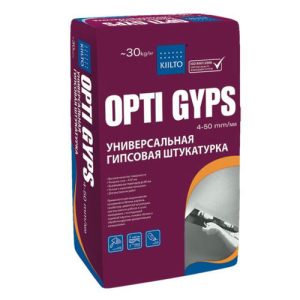 Штукатурка гипсовая Kiilto Opti Gyps серый 30кг