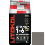 Затирка цементная для швов Litokol Litochrom 1-6 Evo LE.130 серая 5 кг