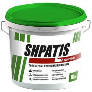 Шпаклевка готовая полимерная финишная SHPATIS SuperFinish 18кг ведро