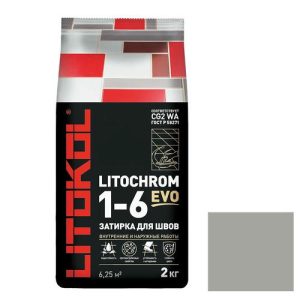 Затирка цементная для швов Litokol Litochrom 1-6 Evo LE.105 Серебристо-серая 2 кг
